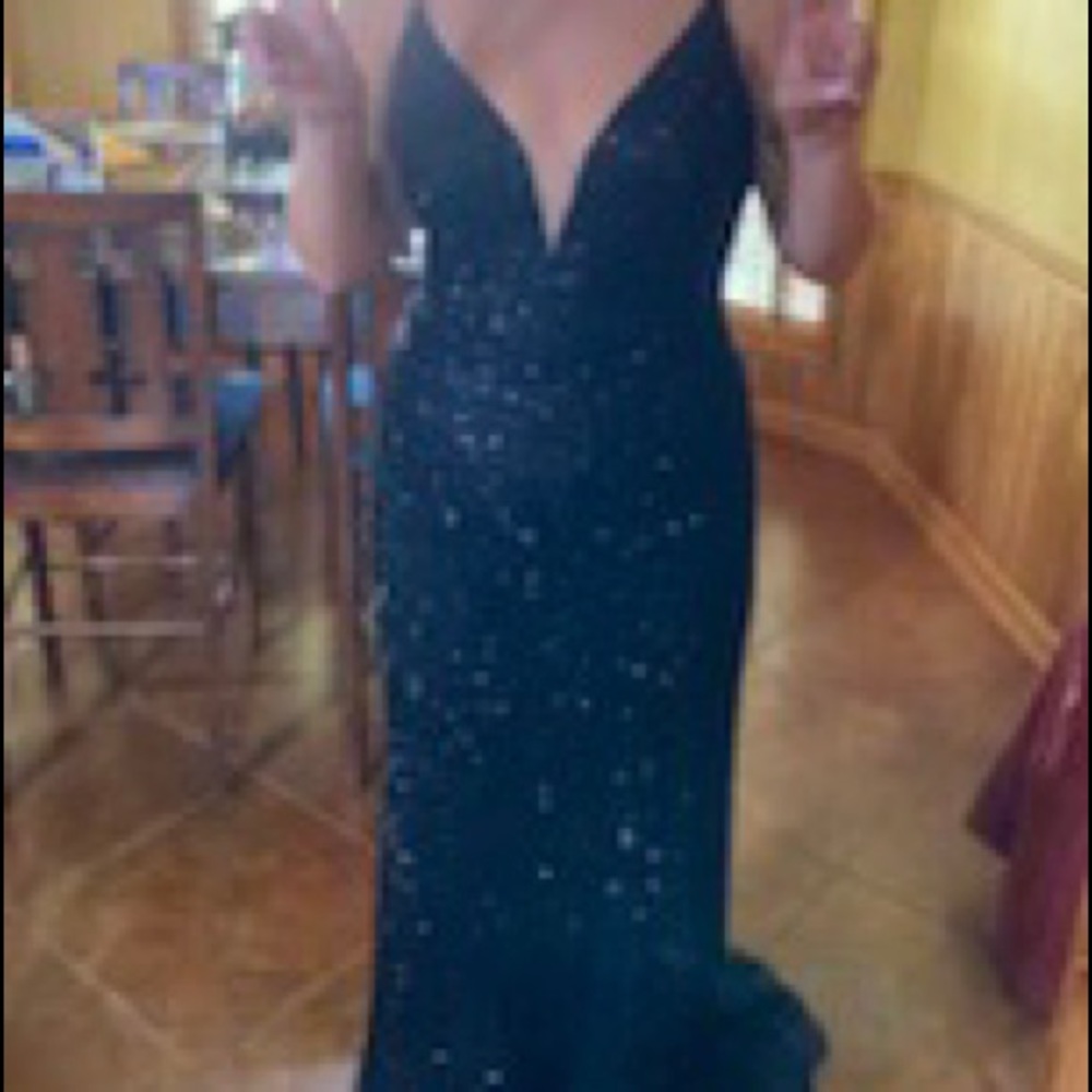 Sherri Hill spaghetti strap black dress